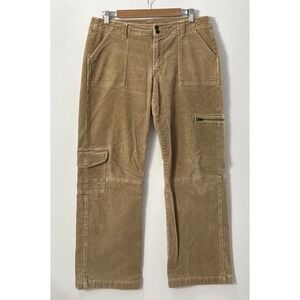 Women's Sahalie Cargo Corduroy Pants Straight Leg Cotton Blend Sz 10 28" Ins